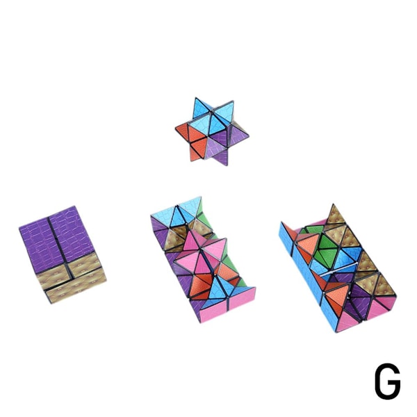 3D-Formbyteande Box Anti-stress Hand Flip Magic Cube Pussel To texture One size