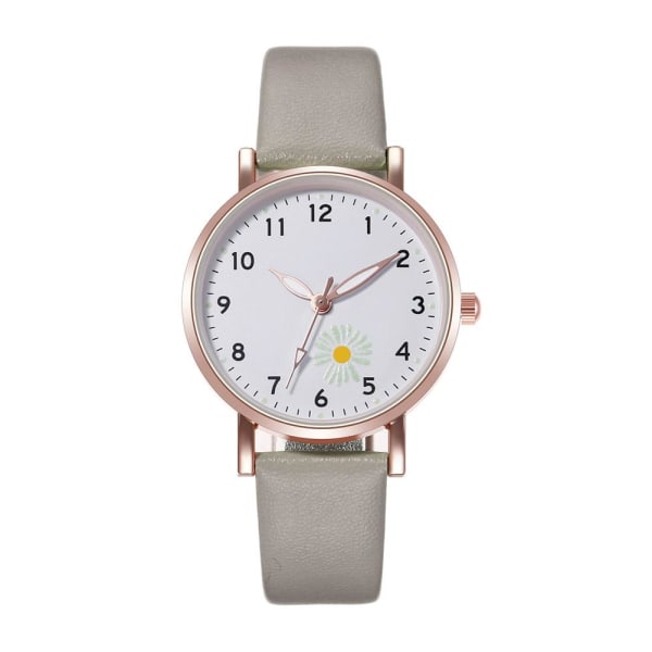 Koreanskt mode lysande watch Enkelt läderbälte Damkvarts Pink One size