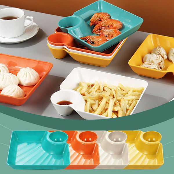 Plasttallrik Plast PP Dumplingtallrik Tjockare Snacks Tallrik=  Green 1pcs