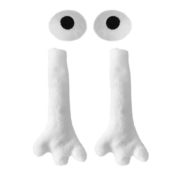 Rolig magnetisk sug 3D docka par strumpa par håller händerna white round eyes