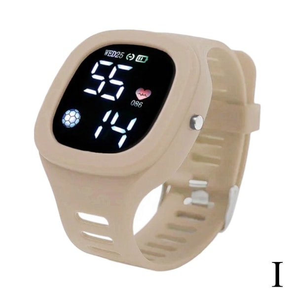 Mode Unisex LED Digital Watch Square Jelly Watch Silicone Str Beige One size