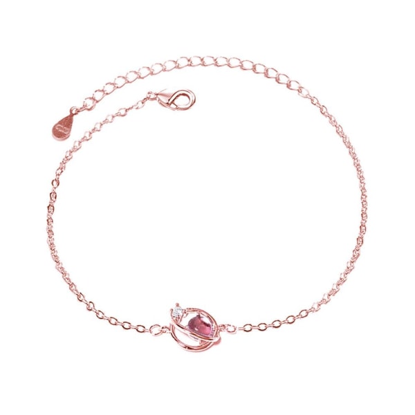 Charm Planet Moon Star Armband Armband Kedja Justerbar Dam Je Pink B