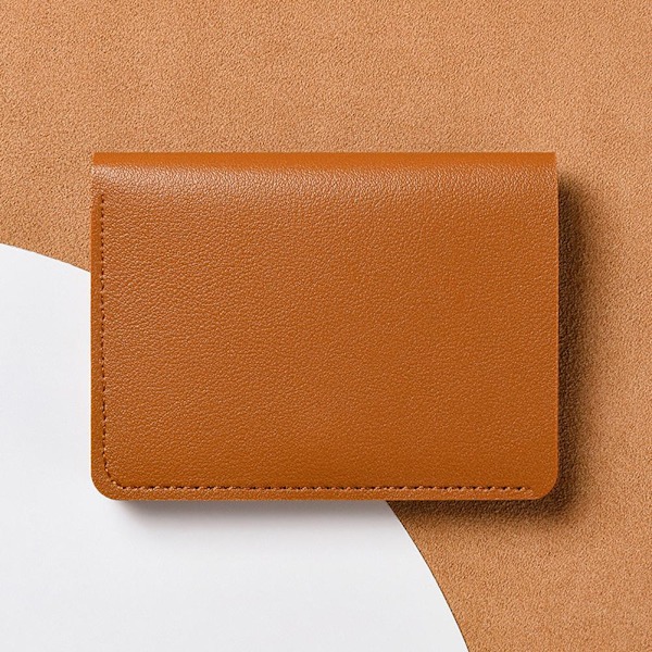 Liten Plånbok Bifold Läder Kort Plånbok Mini Plånbok Kortfodral Ho Brown onesize