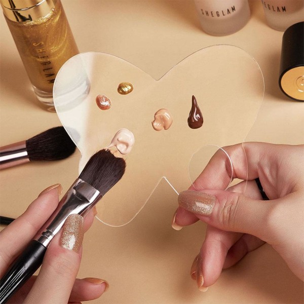 Akryl Makeup Palette Foundation Mixing Pigment Spatel Nail Ar  heart-shaped one size