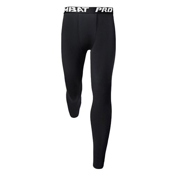 Männs Sport Basket Leggings Kompressionshorts Byxor Löpning BlackS S