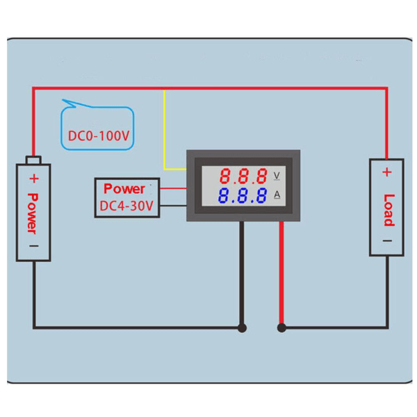 100V 10A/50A Voltmeter Amperemeter Dubbel LED Digital Volt Amp Meter G red 10A