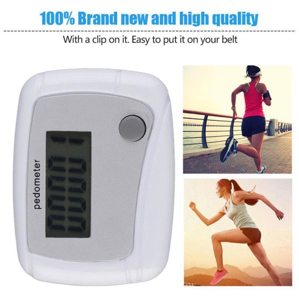LCD digital stegpedometer Walking Calorie Counter Distance Belt pink One-size