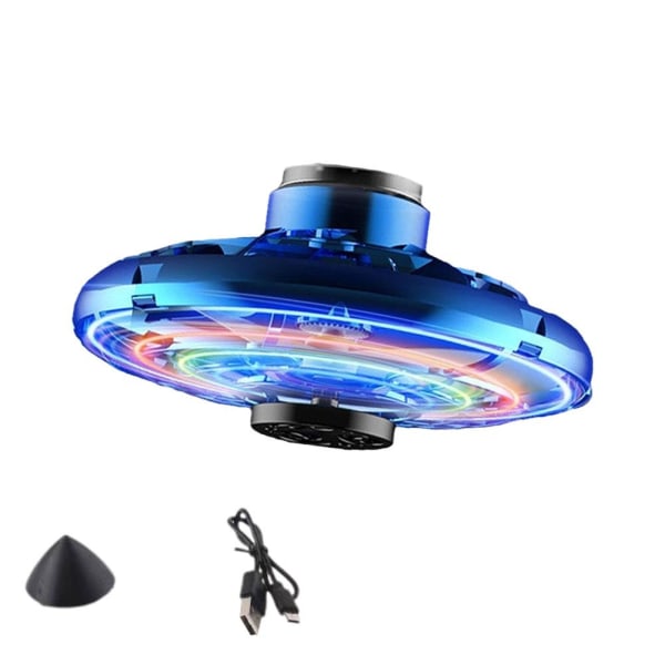 Mini Drone LED UFO Typ Flygande Helikopter Spinner Fingertop Upgr black onesize