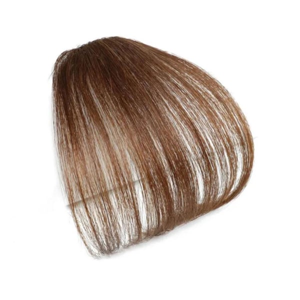 Kvinnor Thin Air Fringe Bangs False Fake Hair Extension Clip on Fr light brown With sideburns
