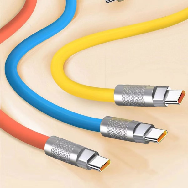 120W 6A Supersnabbladdare Typ C Flytande Silikon USB kabel För blue 120w