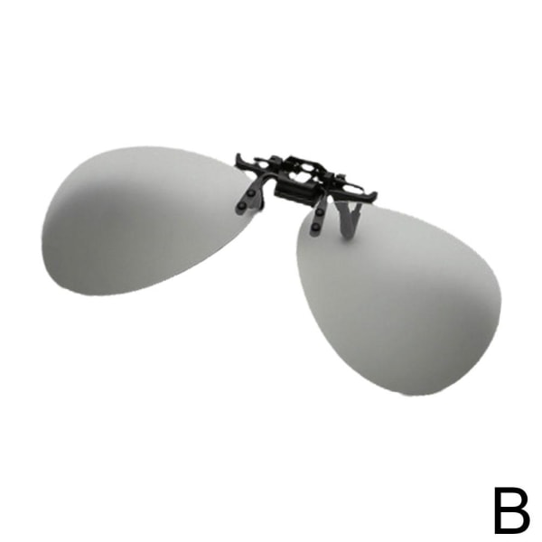 Färgskiftande solglasögon Driving Fishing Lens Clip Myopic Glass round one size 
