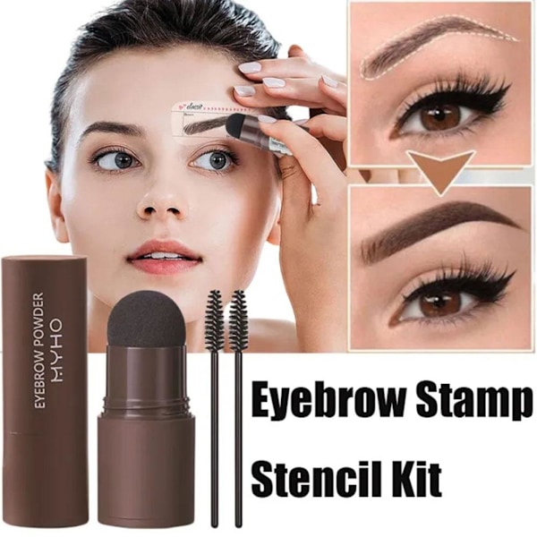 Ögonbrynsstämpel Stencil Kit Enkelt Steg Formning Brynpuder Makeup Wi 3 # dark brown set