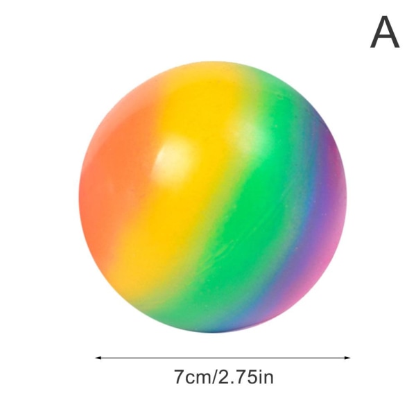 Rainbow Stress Relief Ball -Sensorisk Fidget ToySqueeze BallsBarn 7cm one size