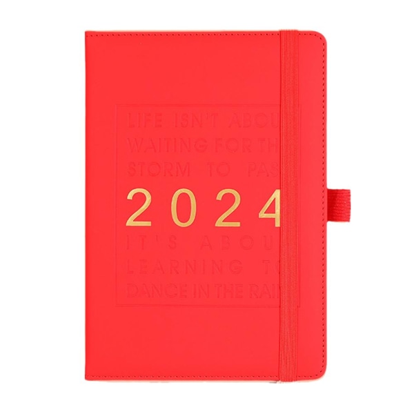 2024 Engelska vecko- och månadsplanerare A5 Notebook Schedules Chri blue A5