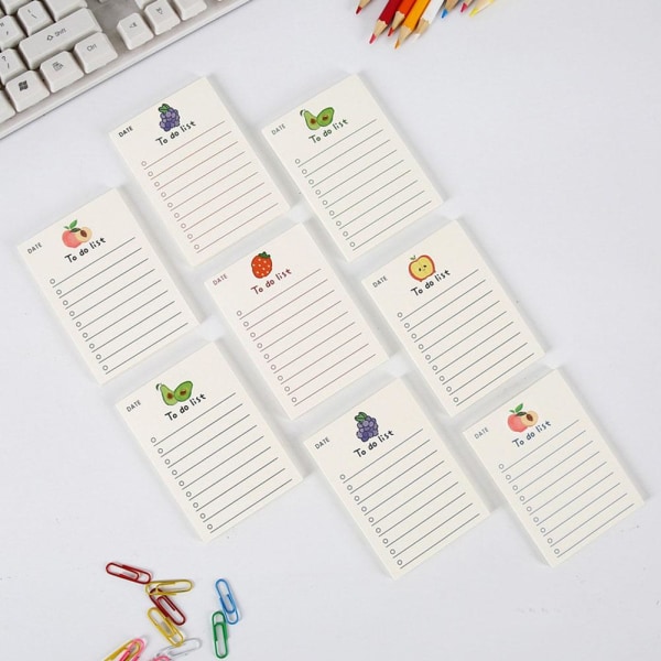 Cute Fruit Note Pad Att-göra-lista Hand Account Memo Message Paper P avocado one size