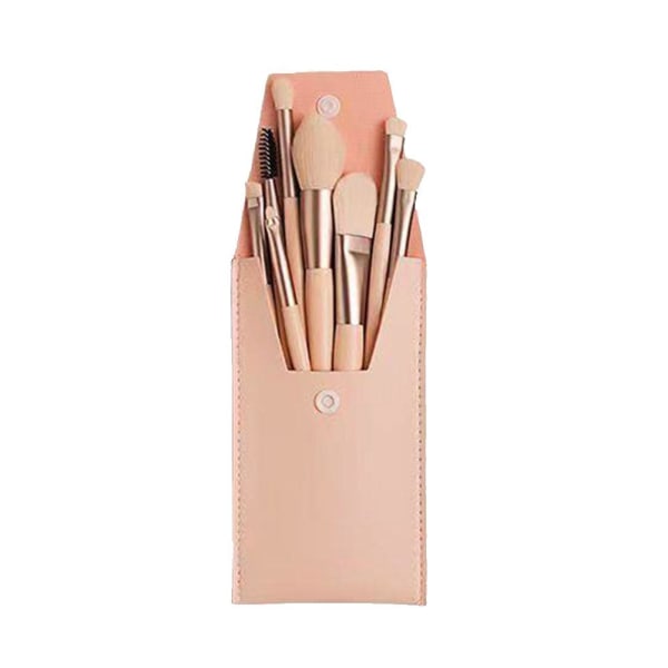 13 st Ansiktssminkborstar Set med påse Mjuk kosmetisk skönhet Ey Pink Leather Bag 8pcs