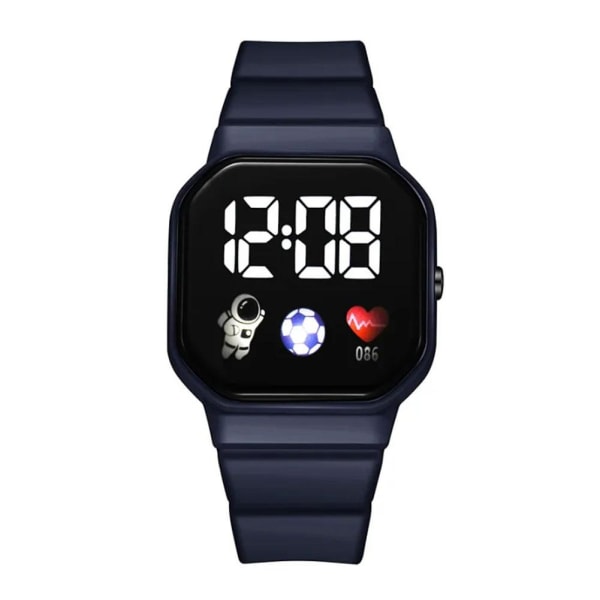 Enkelt mode elektronisk watch Silikonarmband unisex armbandsur Grey One size