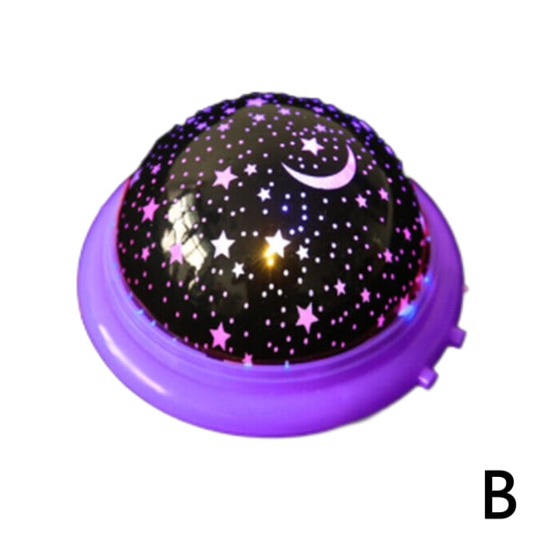 Roterande LED-ljusprojektor Barn Baby Stjärnhimmel Mood Nattlampa Purple One-size