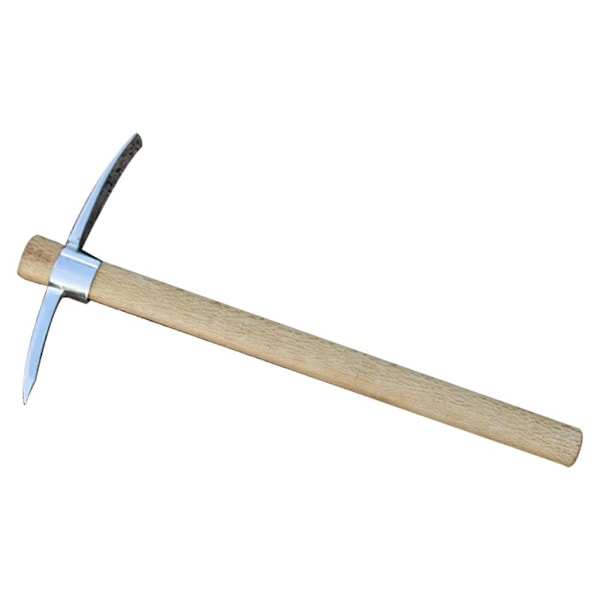 Hacka i rostfritt stål, dubbelhacka, 2-i-1 multifunktion  silverB pick+wooden handle