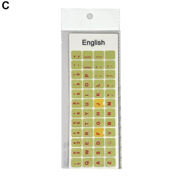 Laptop engelskt tangentbordsdekal Macaron Color Button Sticker Des yellow One-size