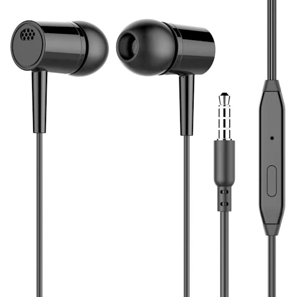 Trådlösa hörlurar med mikrofon 3,5 mm In-ear trådbundna hörlurar B black one size