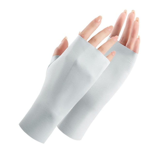 Kvinnor Fingerless Gloves Sommar UV-skyddshandskar Ice Silk Su beige one size