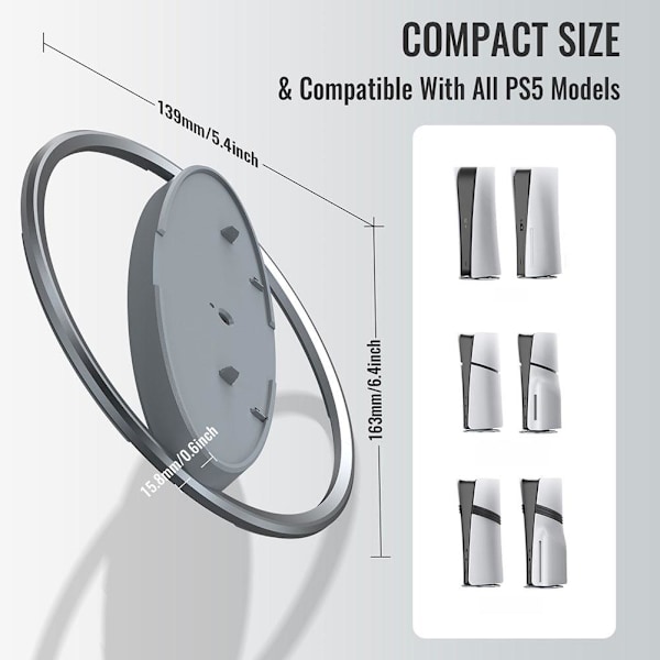 för PS5 Pro/slim Metallvärd Stående Bas & Gray 1pcs