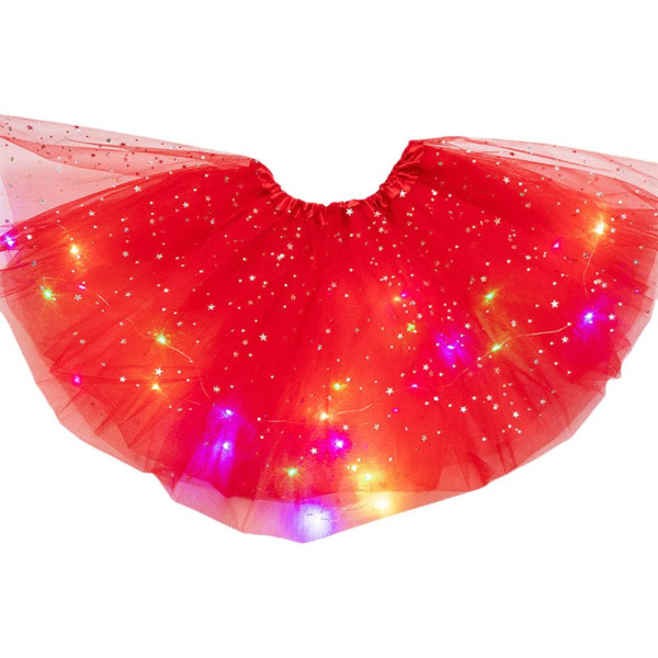 LED glödande ljus Tutu-kjolar Fairy Costume Kids Light Up-kjol blue one size