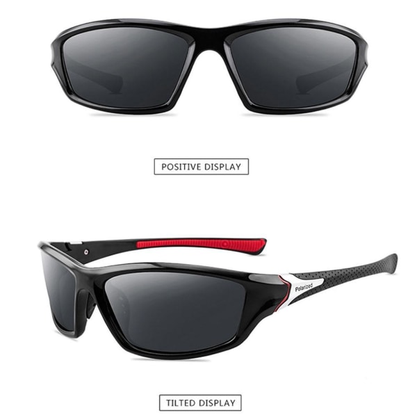 Polariserade solglasögon Män Kvinnor Square Cykling Sport Köra Fisk black One-size