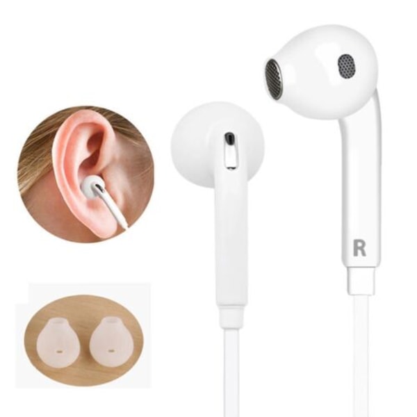 Trådbundna in-ear-hörlurar Hörlurar Öronsnäckor Stereo 3,5 mm med MIC F white B
