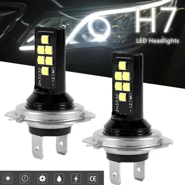 Bil LED-dimljus för bil H4 H7 H8/H11 HB3/HB4 3030 Bil Headli H1 one size