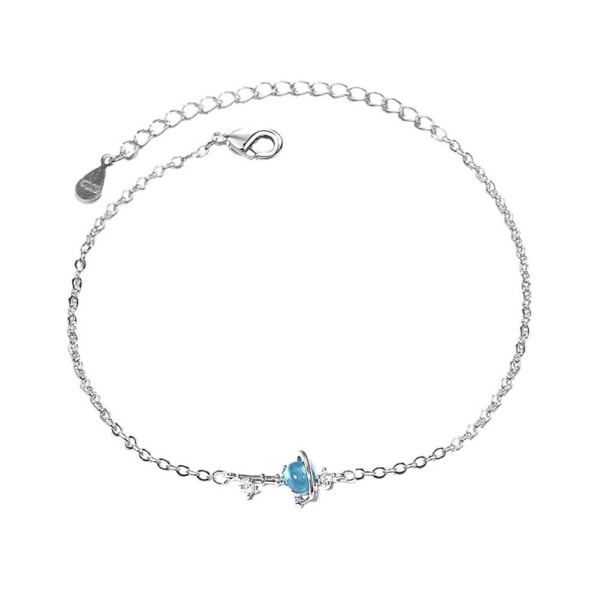 Charm Planet Moon Star Armband Armband Kedja Justerbar Dam Je Blue C