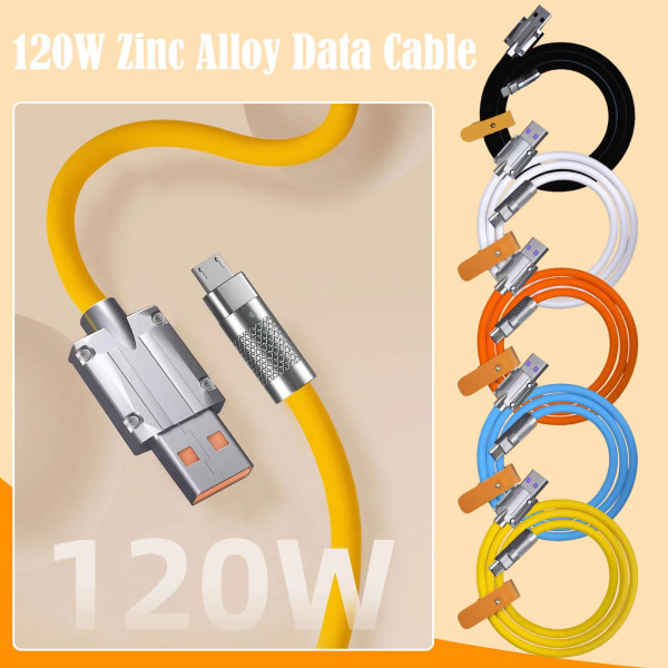 120W 6A Supersnabbladdare Typ C Flytande Silikon USB kabel För blue 120w