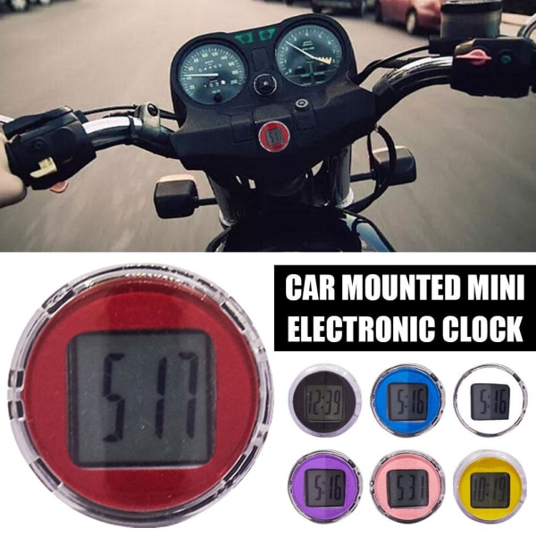 Vattentät Mini Digital Klocka Motorcykel Cykel Sticky Display Mod F 1pcs