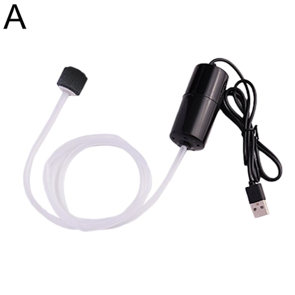 Bärbar Fisktank Mini Syrepump USB Syrepump Utomhusfisk Black 1pcs