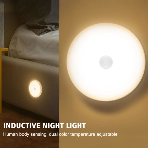 Människokroppsinduktion Nattljus Smart Lampa Rörelsesensor Tråd white one-size