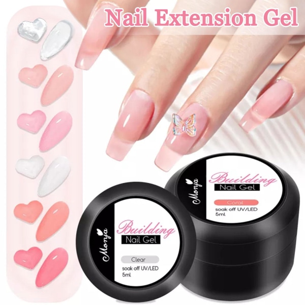 Icke-klibbigt handförlängningsnagelgelé, carvinggelé, nagellack, nagel A pink 5ml