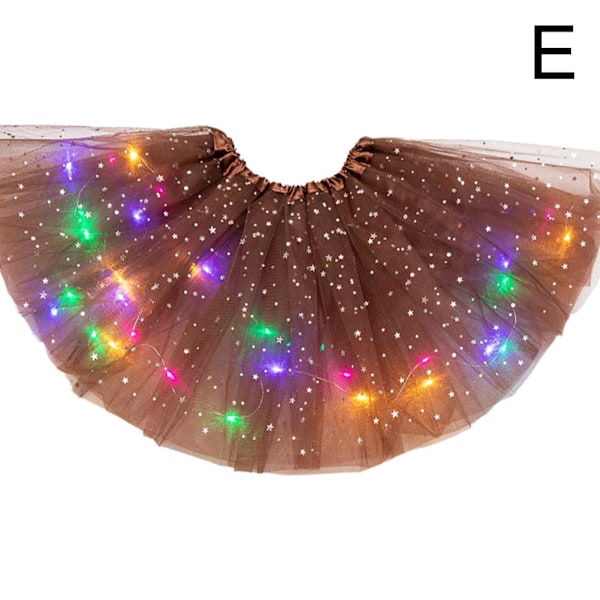 Modetutu med stjärnpaljetter och lysande LED-ljus brown One size