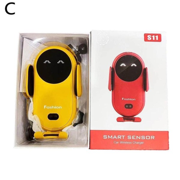 Smart Car Trådlös Laddare Telefonhållare Trådlös Auto-Sensing Ho yellow One-size