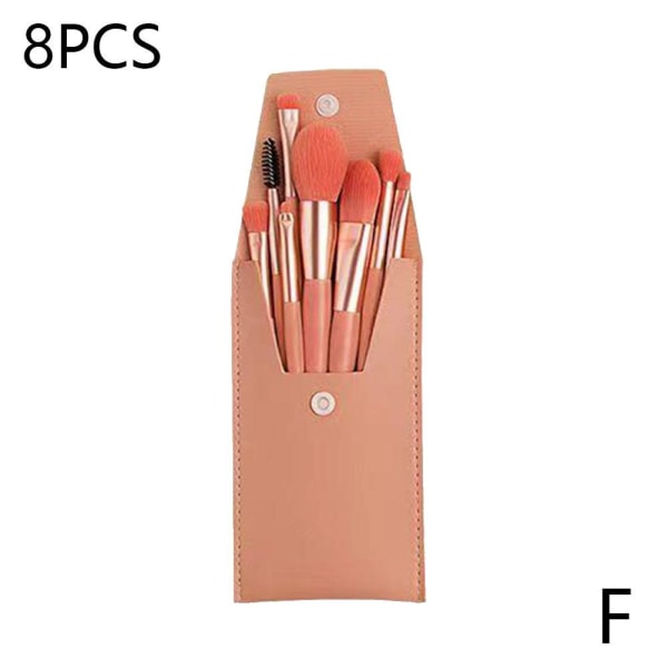 13 st Ansiktssminkborstar Set med påse Mjuk kosmetisk skönhet Ey Pink Leather Bag 8pcs