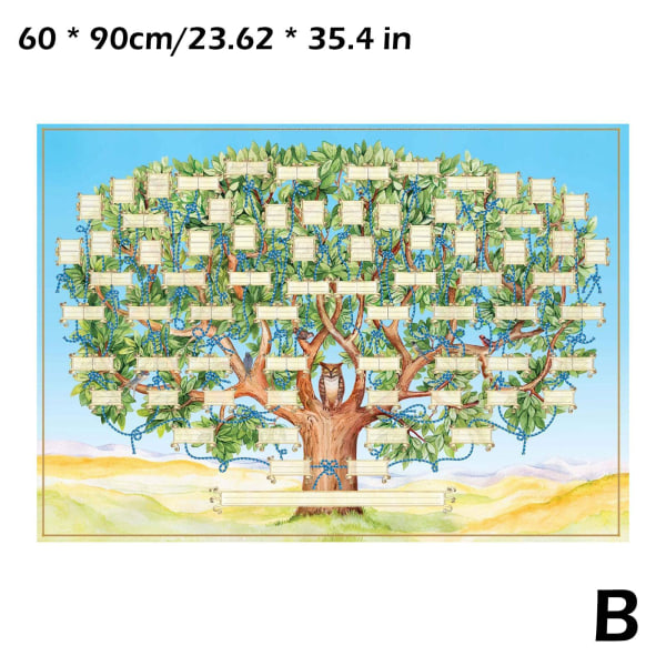 Släktträdsdiagram att fylla i Wall Hanging Generation Genealogy Multi-colorB 60*90