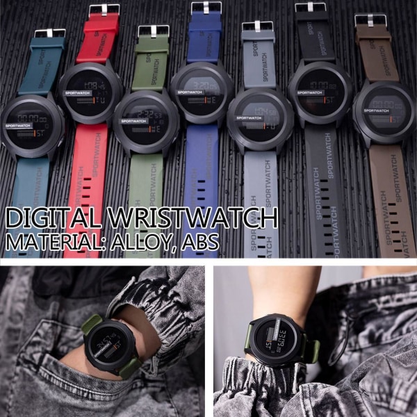 Original vattentät digital watch för män för kvinnor Blue One size