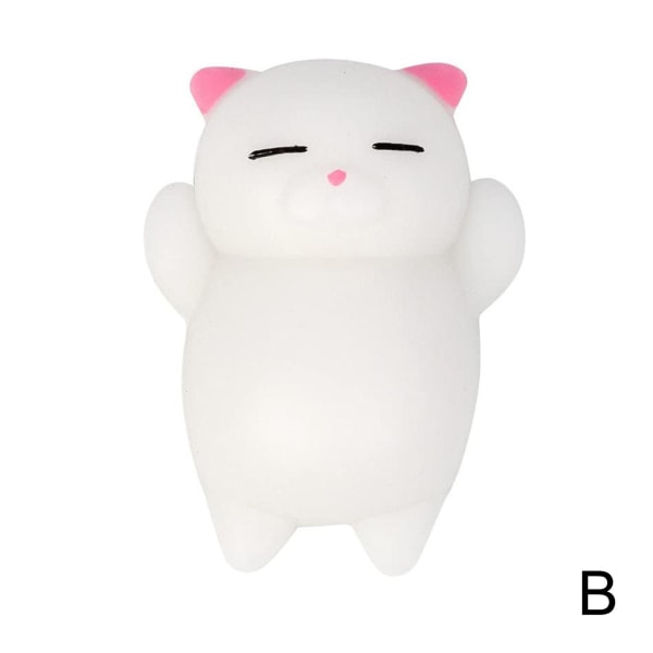 Mini Squeeze Toy Söt tecknad Squishy Kawaii Pink Cat Dekompress pink 1pcs