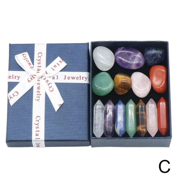 14 st/ set Reiki Healing Crystals Kit med presentförpackning Nat