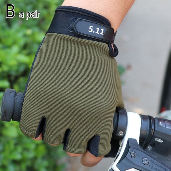 Nylon Tactical Half Finger Handskar Utomhusridningshandskar för män green L