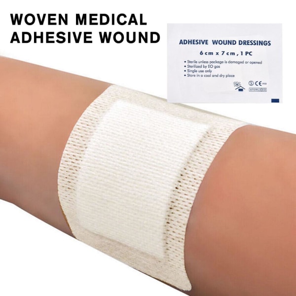 Non Woven ventilerande sårlapp Stort självhäftande bandage whiteA 6*7cm 30pcs