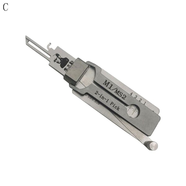 Rostfritt 2-i-1 SC4 TOY43AT M1/MS2 Låsnyckelkrok stålnyckelavkodning SilveryC m1ms2