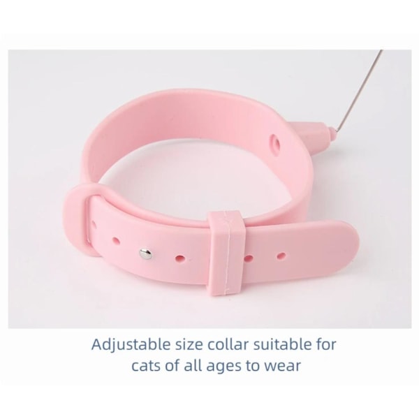 Katt Leksaker Rolig Fjäder Teaser Stick med Klocka Husdjur Halsband Kattunge pink 1pcs