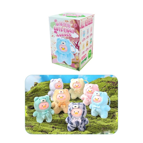 Söt Pigg Plyschdocka Blind Box Retro Teddy Plyschhänge Blin 6pc One size