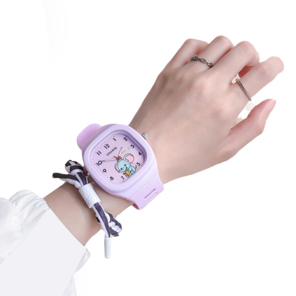 Söt Dumbo Elephant Square Watch Watch för barn St Purple One size